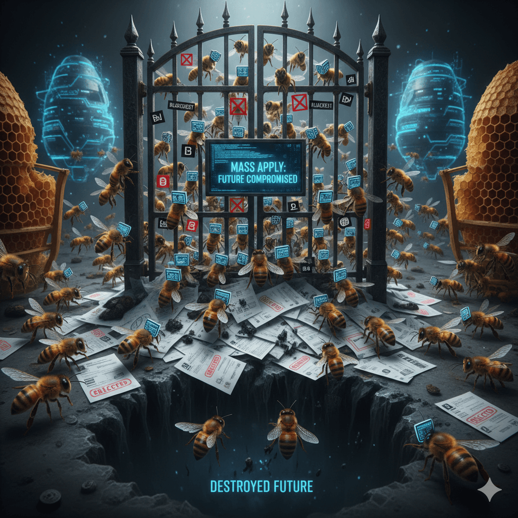 Bee swarm warning scene